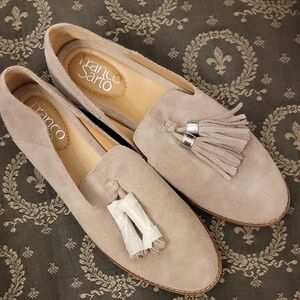Franco Sarto Women's Hadden Tassel Loafers in Tan suede 6.5 NwT